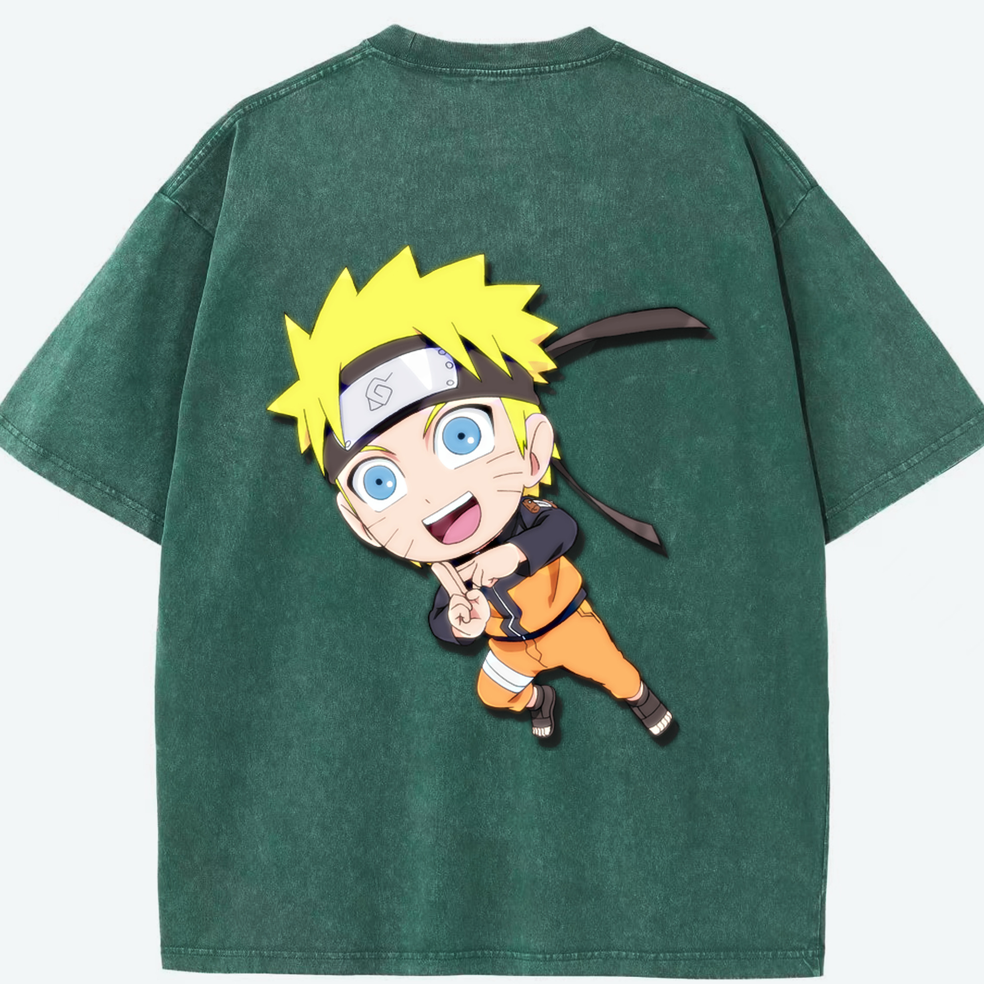 （画像用） NARUTO -ナルト- うずまき ナルト Uzumaki Naruto 綿100% ヴィンテージ風 半袖Tシャツ（背面プリント）